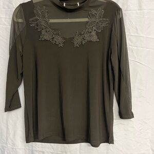 Elegant black Floral Embroidered Top